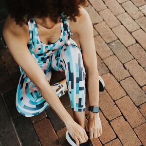 Senita Athletics Brooklyn Print High Waisted Ava Capri Size Small